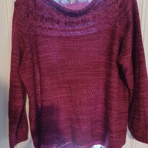 Croft & Barrow 2X Rich Burgundy Crew Neck Sweater